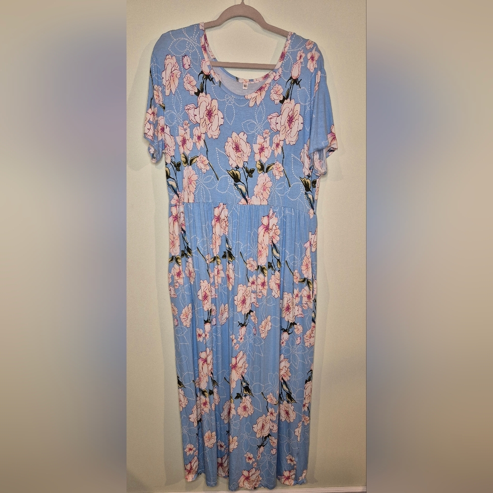 Floral Blue Maxi Dress